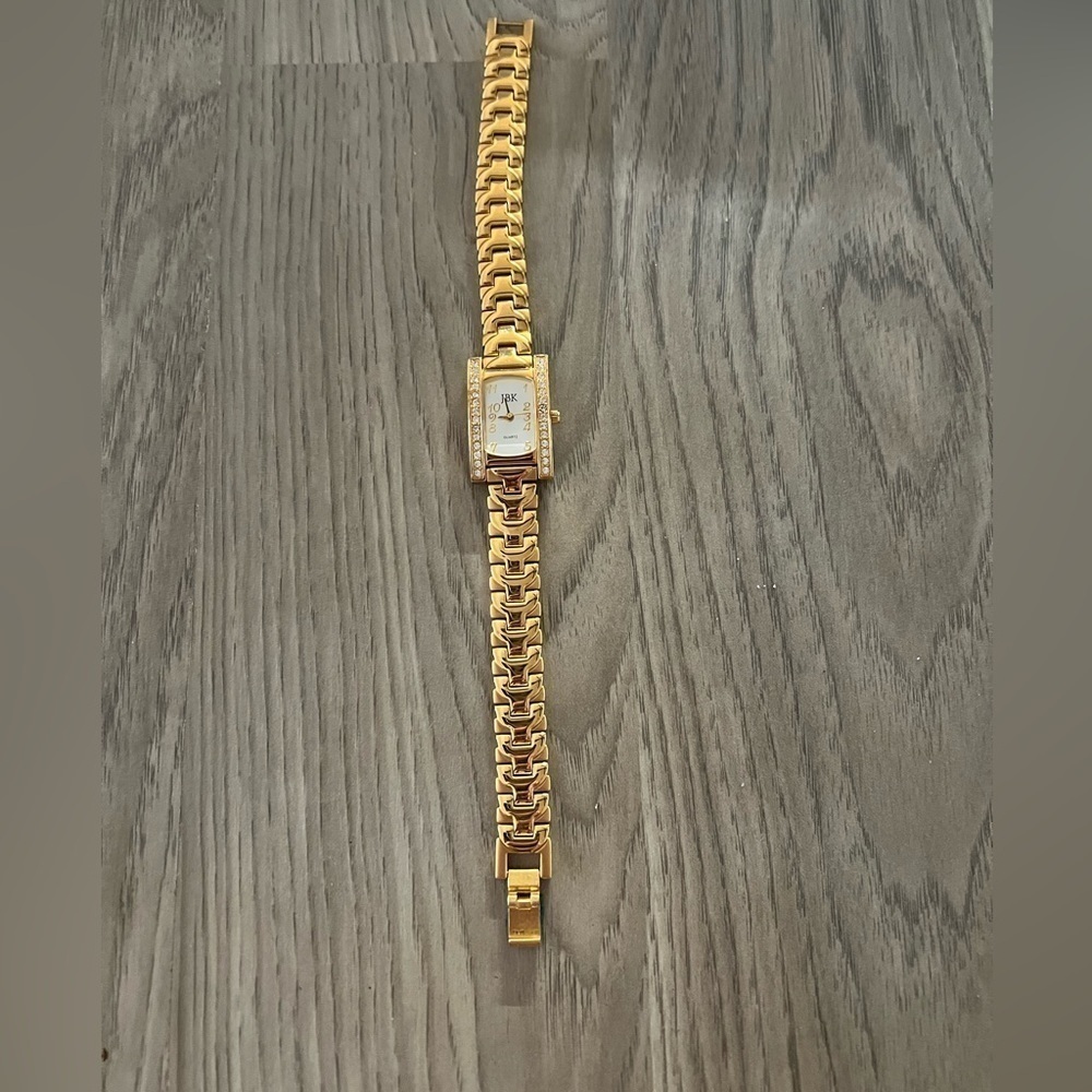 Camrose and Kross JBK Pave Crystal Bezel Mother of Pearl Face Watch